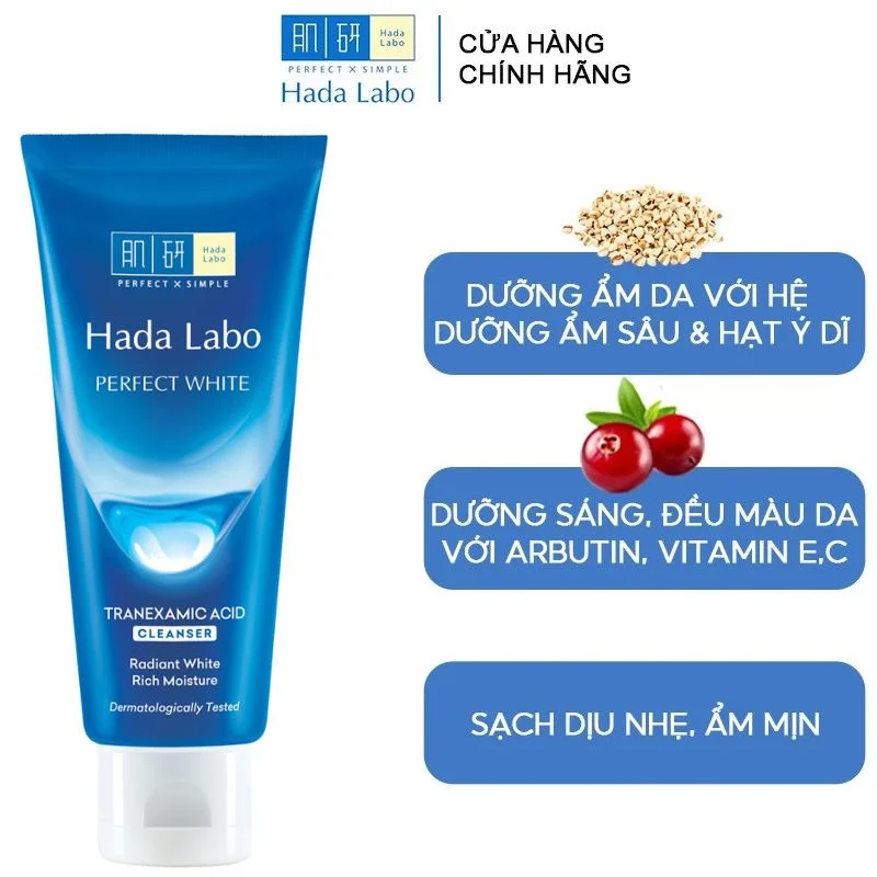 Sữa rửa mặt làm sáng da Hada Labo được nhiều bạn trẻ yêu thích