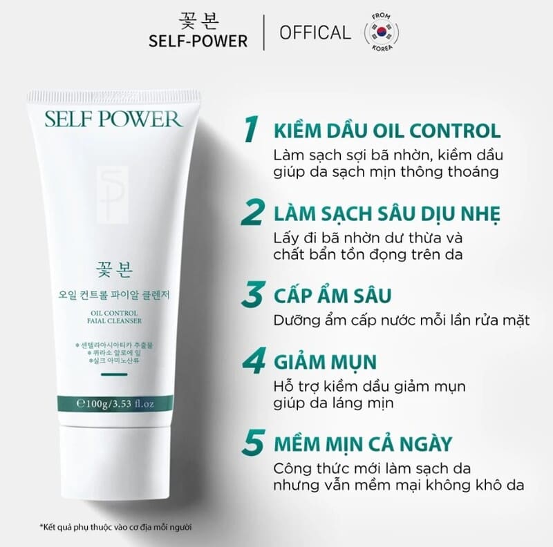 Oil Control Faial Cleanser - Sữa rửa mặt da dầu mụn sạch sâu lỗ chân lông, giảm mụn mờ thâm